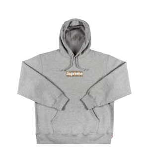 Supreme  Burberry Box Logo Hooded Sweatshirt Heather Grey
