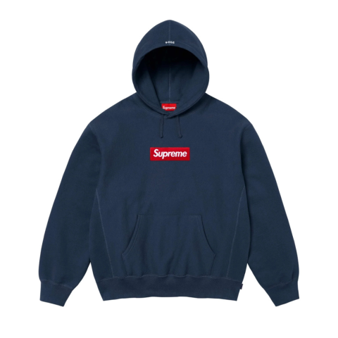 SUPREME BOX LOGO HOODIE NAVY FW24