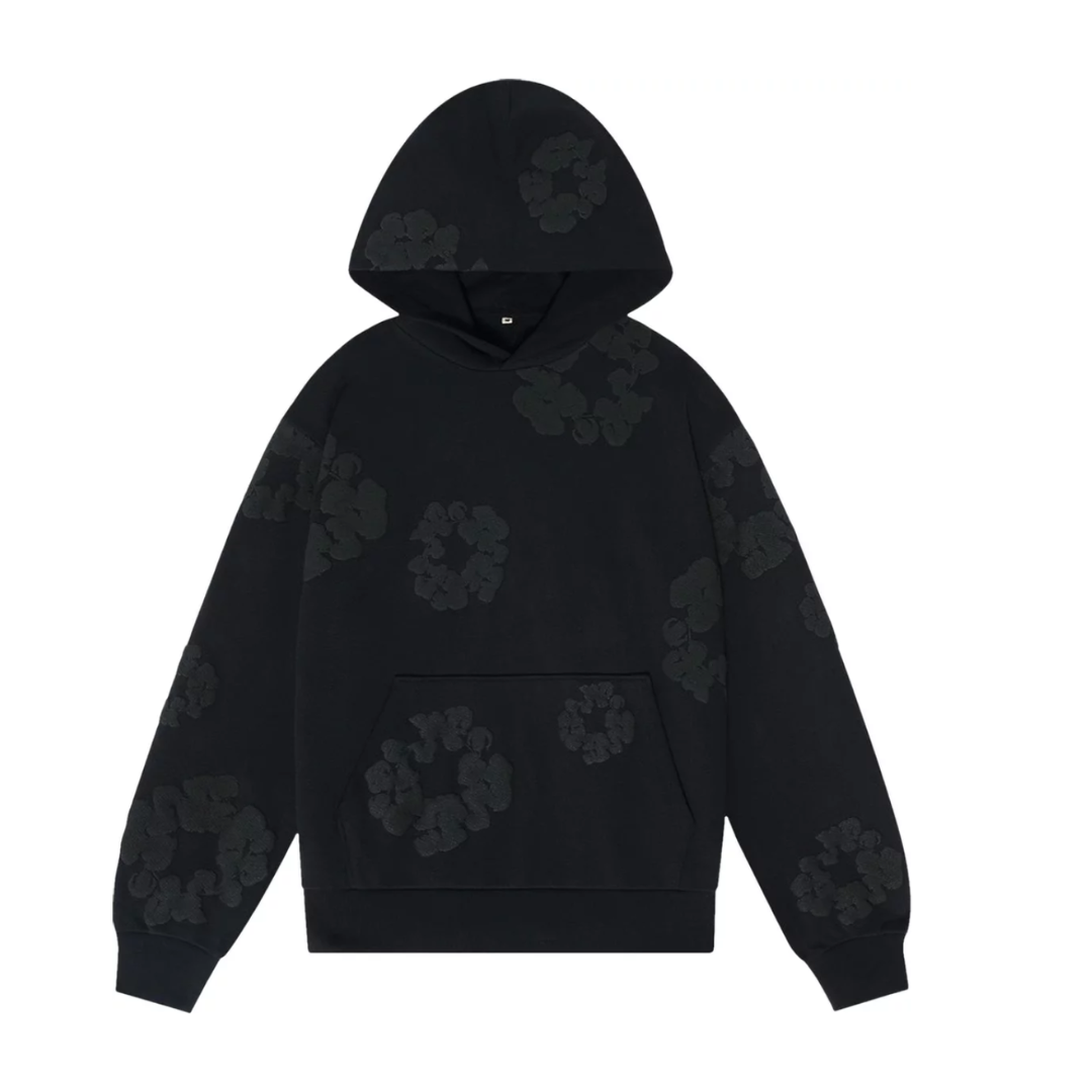 名*し様 ✨極美品✨Denim Tears Wreath Cotton パーカー Denim Tears Cotton Wreath Hoodie Black Monochrome - KuzKicks