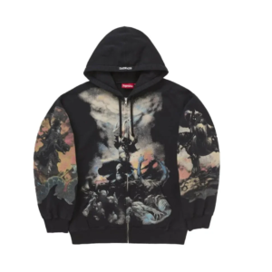 Supreme Frazetta Zip Up Hooded Sweatshirt Black