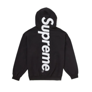 Supreme Satin Applique Hooded Sweatshirt FW24 Black