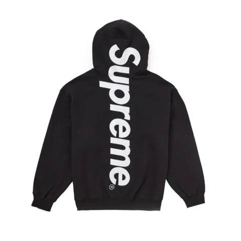 Supreme Satin Applique Hooded Sweatshirt FW24 Black