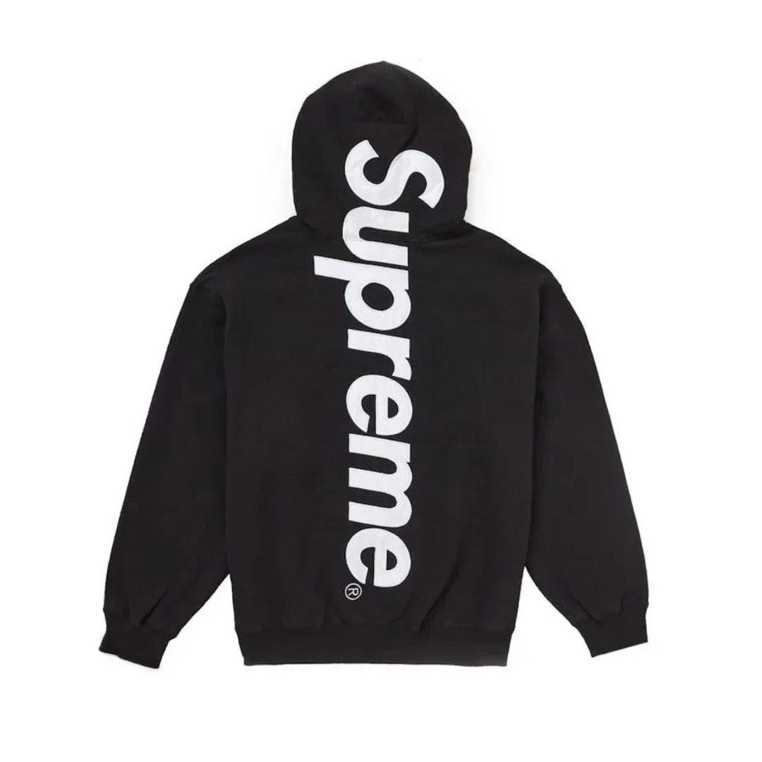 値下げ　Supreme Satin Applique パーカー L 23aw Supreme 23AW Satin Applique Hooded Sweatshirt アッシュグレー