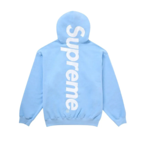 Supreme Satin Applique Hooded Sweatshirt FW24 Light Blue