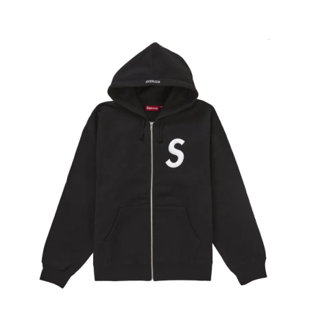 Supreme S Logo Zip Up Hooded Sweatshirt (FW24) Black