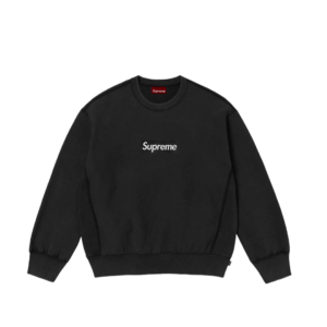 SUPREME WASHED BOX LOGO CREWNECK BLACK
