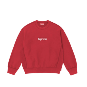 SUPREME WASHED BOX LOGO CREWNECK RED
