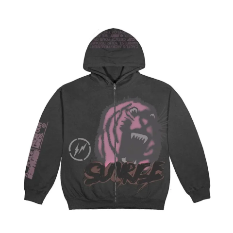 Travis Scott Cactus Jack For Fragment Sunrise Zip Up Hoodie Black