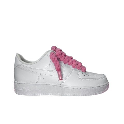 Air Force 1 White Rope Laces Pink