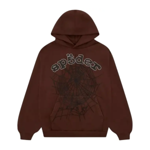 Bluza Sp5der x Travis Scott ComplexCon Exclusive Rhinestone Web Hoodie 'Brown'