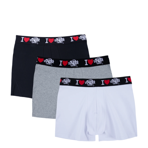 Bokserki Synaworld 3PACK Boxers I Love Syna – Black/White/Grey