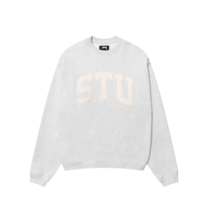 STUSSY 'STU' CREWNECK HEATHER GREY