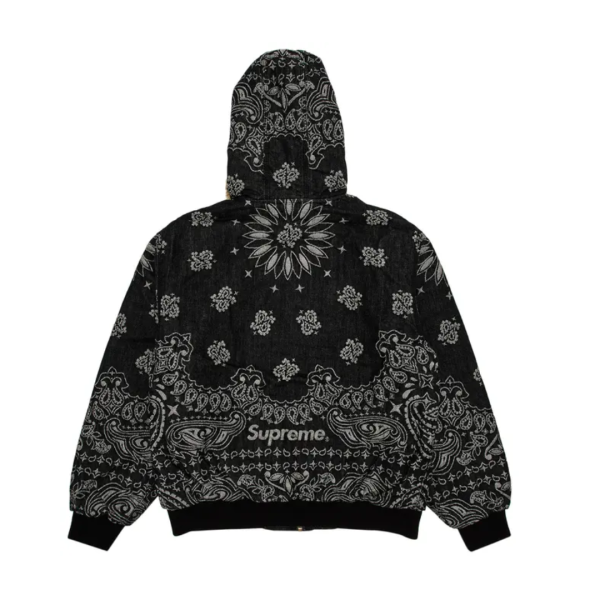 Kurtka Supreme Bandana Jacquard Denim Hooded Work Jacket 'Black'