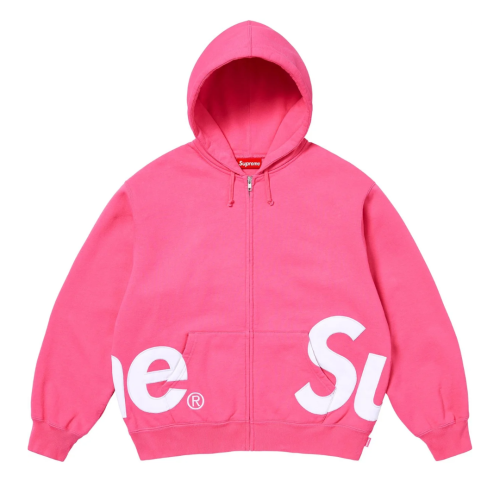 Bluza Supreme Big Logo Zip Up Hooded Sweatshirt Pink