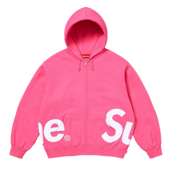 Bluza Supreme Big Logo Zip Up Hooded Sweatshirt Pink