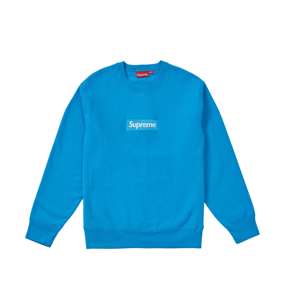 ま*つ様 Supreme Box Logo Crewneck XL 水色 Bluza Supreme Box Logo Crewneck Blue FW18 – KicksZone