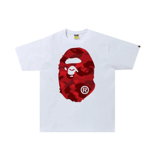 KOSZULKA BAPE COLOR CAMO BIG APE HEAD TEE WHITE/RED