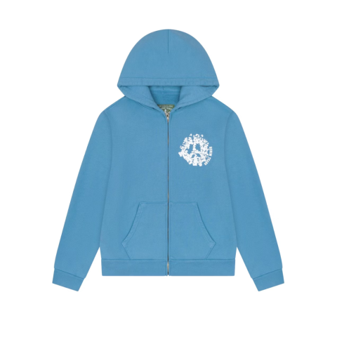 Denim Tears University Zip Hoodie  Light Blue