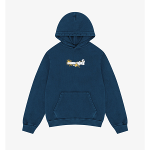 DENIM TEARS Embroidered Floral Hoodie Navy