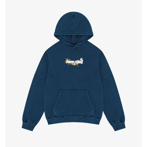 DENIM TEARS Embroidered Floral Hoodie Navy