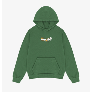 DENIM TEARS Embroidered Floral Hoodie Green