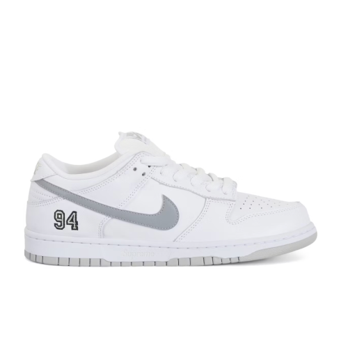 Nike SB Dunk Low Supreme 94 White Metallic Silver
