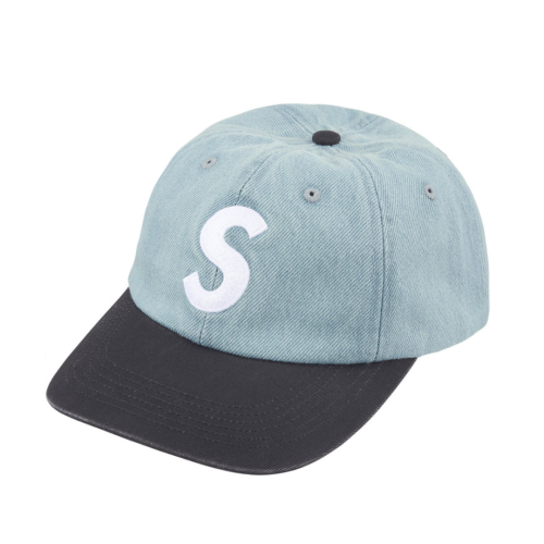 SUPREME Pigment Coated 2-Tone S Logo 6-Panel Denim