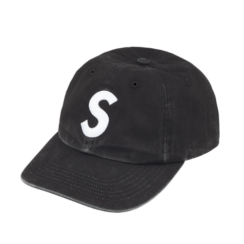 Supreme Pigment Coated 2-Tone S Logo 6-Panel Black