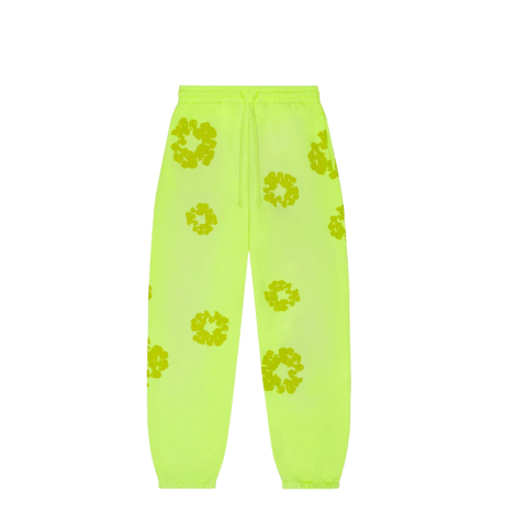 Spodnie Denim Tears Mono Cotton Wreath Sweatpants Neon Green
