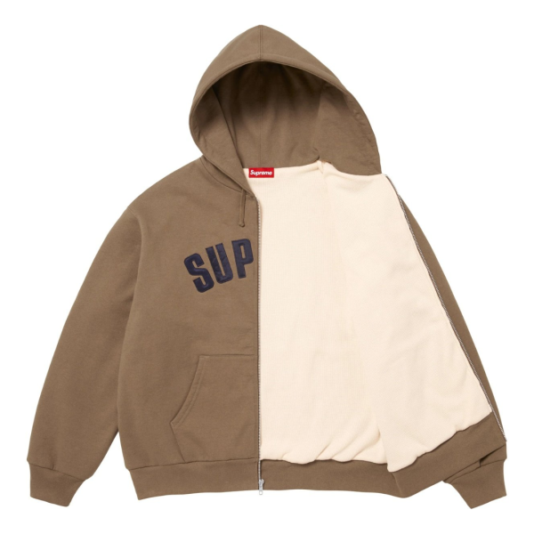 Supreme Arc Thermal Lined Zip Up Hooded Sweatshirt