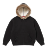 Kurtka Supreme Faux Fur Zip Up Hooded Sweatshirt Black