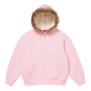 Supreme Faux Fur Zip Up Hooded Sweatshirt Light Pink