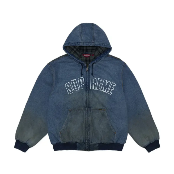 Supreme Reflective Arc Hooded Work Jacket Denim