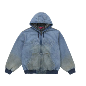 Supreme Reflective Arc Hooded Work Jacket Denim