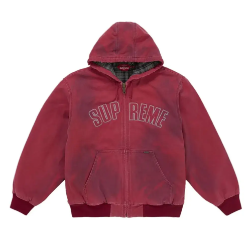Supreme Reflective Arc Hooded Work Jacket Red