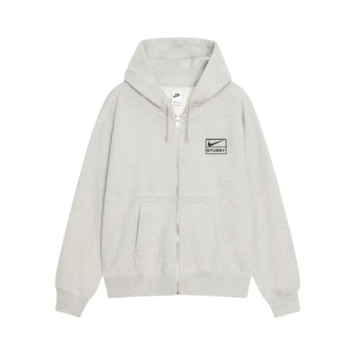 Stussy x Nike Fleece Zip Hoodie Grey Heather (FW25)