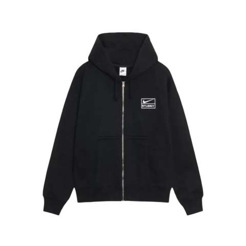 Stussy x Nike Stone Washed Fleece Zip Hoodie (FW25) Black