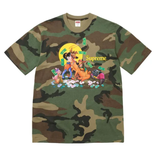 Supreme All Dogs Go To Heaven Tee 'Woodland Camo'