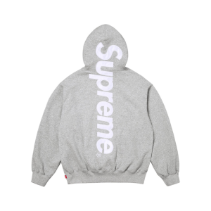 Supreme Satin Appliqué Hooded Sweatshirt Grey