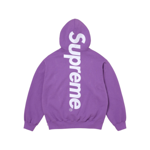 Supreme Satin Appliqué Hooded Sweatshirt Violet