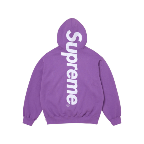 Supreme Satin Appliqué Hooded Sweatshirt Violet