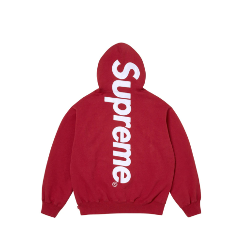 Supreme Satin Appliqué Hooded Sweatshirt Dark Red