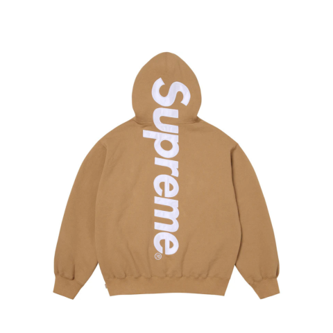 Supreme Satin Appliqué Hooded Sweatshirt Light Tan