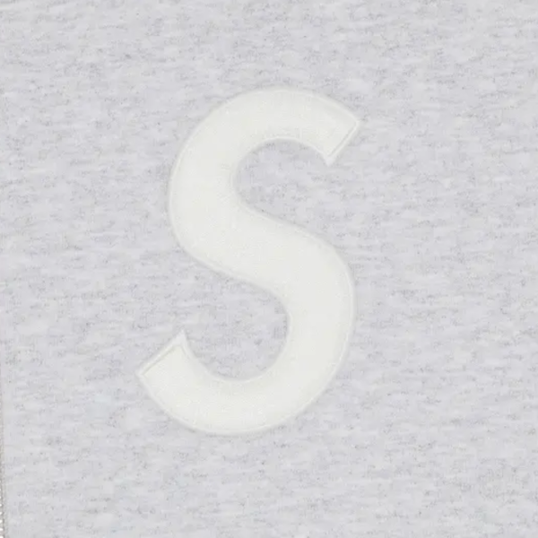Supreme S Logo Zip Up Hooded Sweatshirt Grey