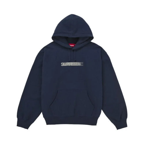 Supreme Swarovski Motion Logo Hooded Sweatshirt Navy