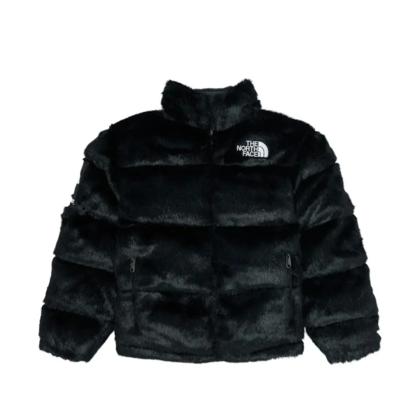 Supreme The North Face Faux Fur Nuptse Jacket Black