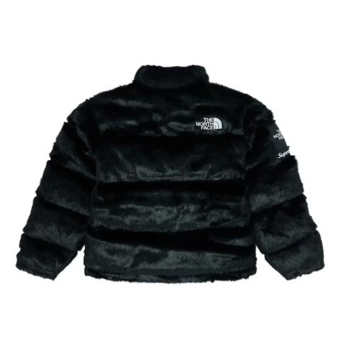 Supreme The North Face Faux Fur Nuptse Jacket Black