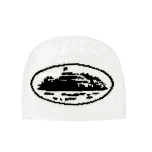 Corteiz Alcatraz Beanie White