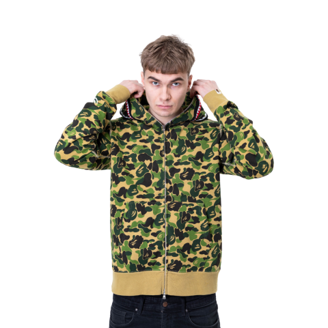 BAPE ABC SEPARATE SHARK FULL ZIP HOODIE GREEN
