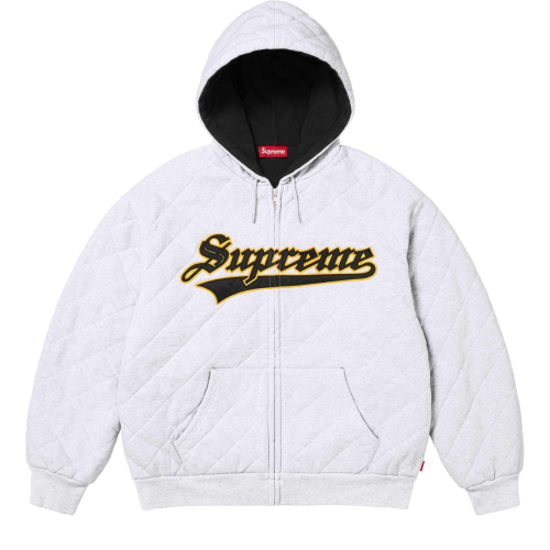 Kurtka Supreme Quilted Zip Up Hooded Sweatshirt